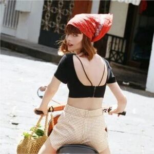 Zara linen blend crop top size M